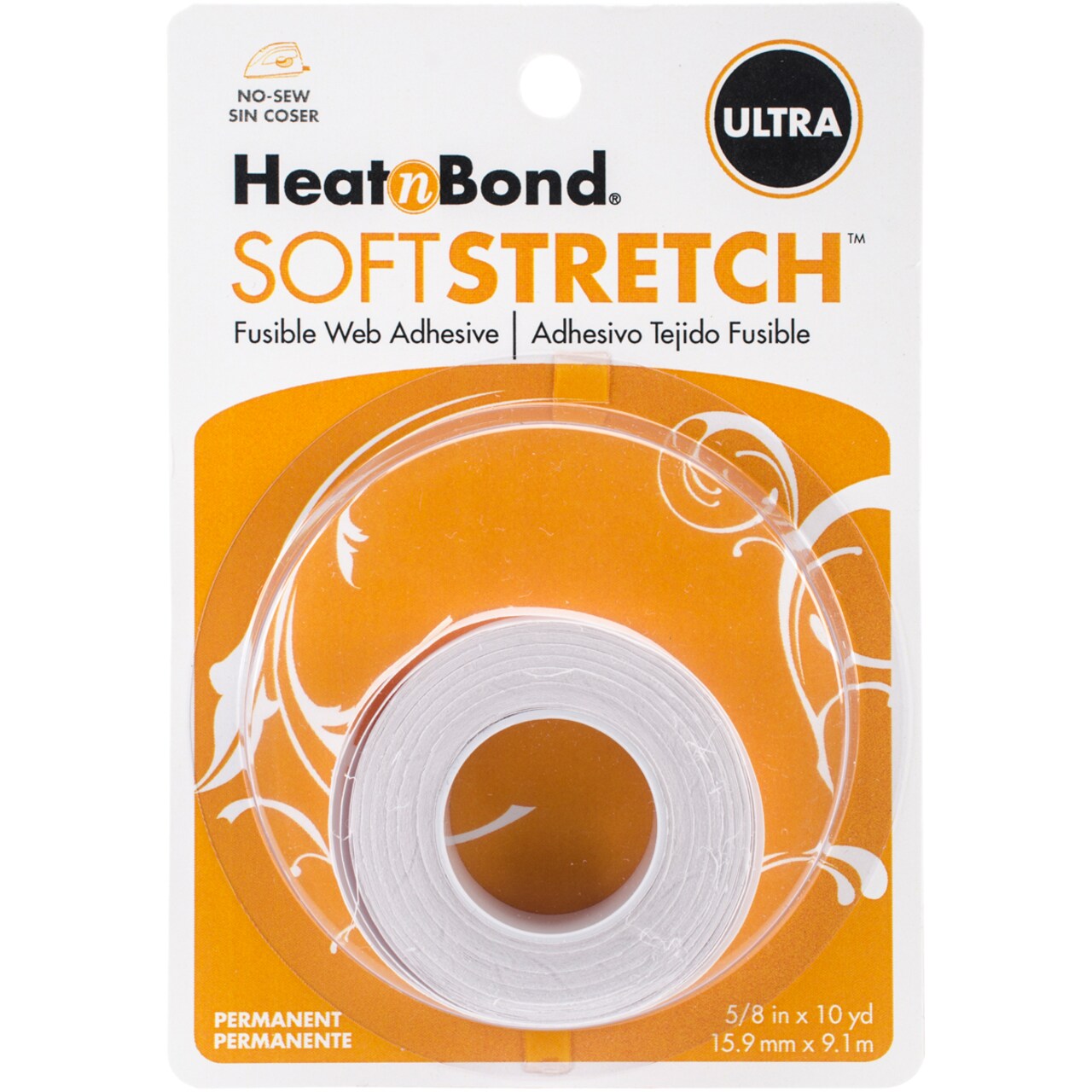 HeatnBond Ultrahold Soft Stretch Iron-On Adhesive-.625X10yd